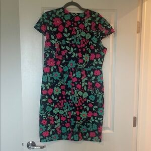 Alexia Admor Black Dress with Pink and Green Floral Design
